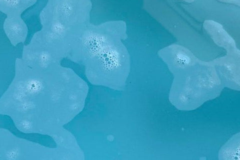 Close-up of bubbles on a blue background